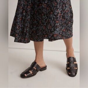 MADEWELL Size 7.5 The Dixson Fisherman Mule in True Black Leather